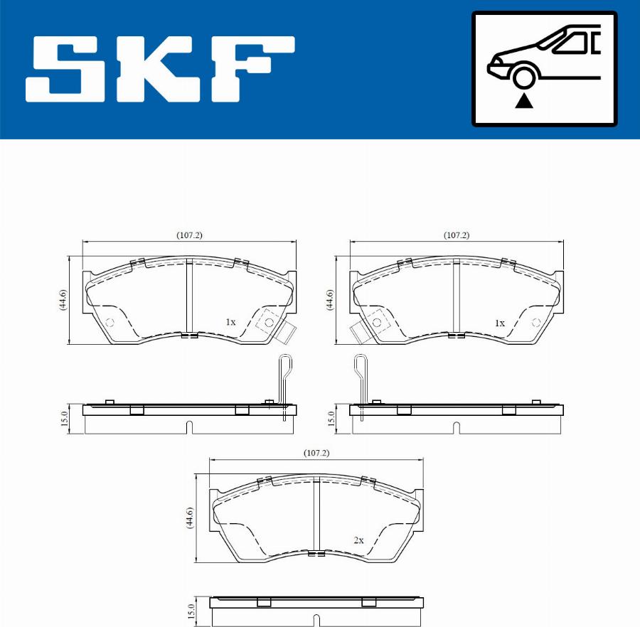 SKF VKBP 80882 A - Комплект спирачно феродо, дискови спирачки vvparts.bg