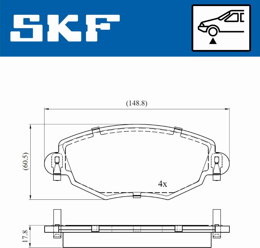 SKF VKBP 80390 - Комплект спирачно феродо, дискови спирачки vvparts.bg