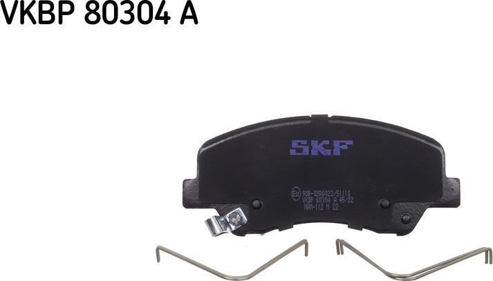 SKF VKBP 80304 A - Комплект спирачно феродо, дискови спирачки vvparts.bg