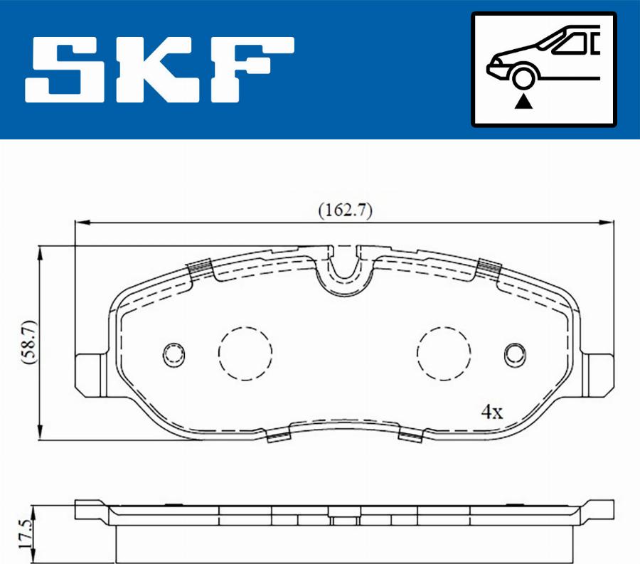 SKF VKBP 80306 - Комплект спирачно феродо, дискови спирачки vvparts.bg