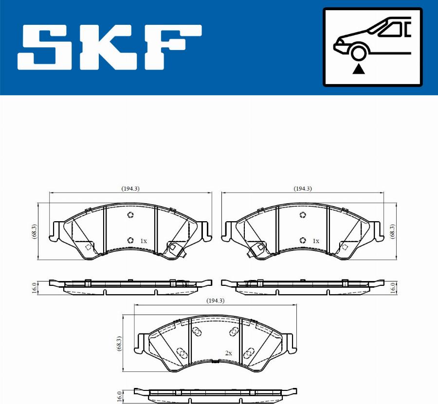 SKF VKBP 80310 A - Комплект спирачно феродо, дискови спирачки vvparts.bg