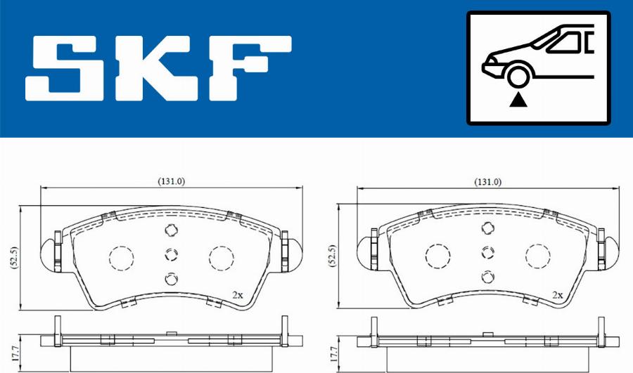 SKF VKBP 80380 - Комплект спирачно феродо, дискови спирачки vvparts.bg