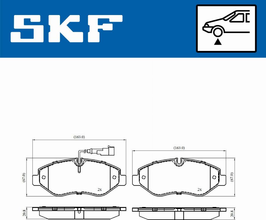 SKF VKBP 80333 E - Комплект спирачно феродо, дискови спирачки vvparts.bg