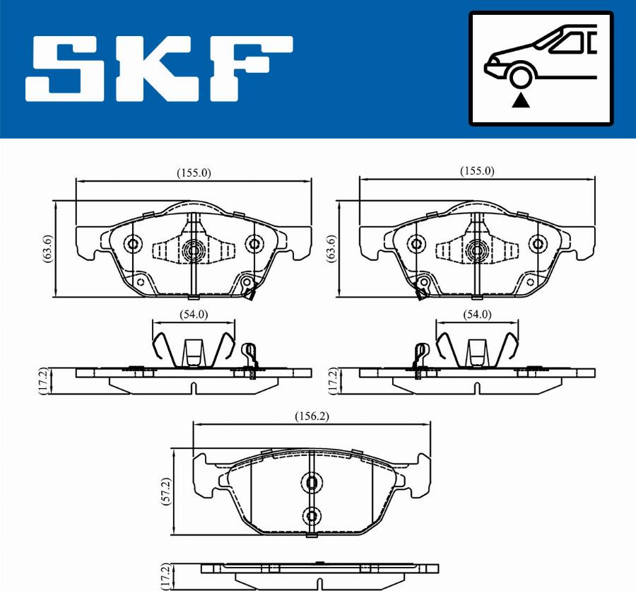 SKF VKBP 80320 A - Комплект спирачно феродо, дискови спирачки vvparts.bg