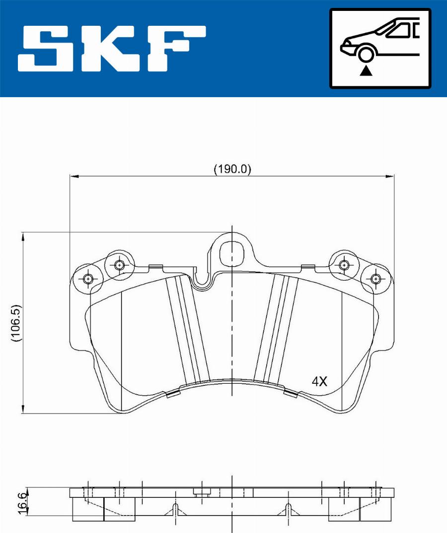 SKF VKBP 80370 - Комплект спирачно феродо, дискови спирачки vvparts.bg