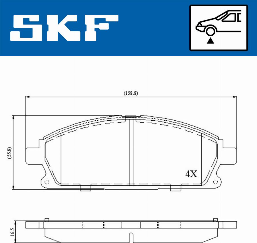 SKF VKBP 80296 - Комплект спирачно феродо, дискови спирачки vvparts.bg