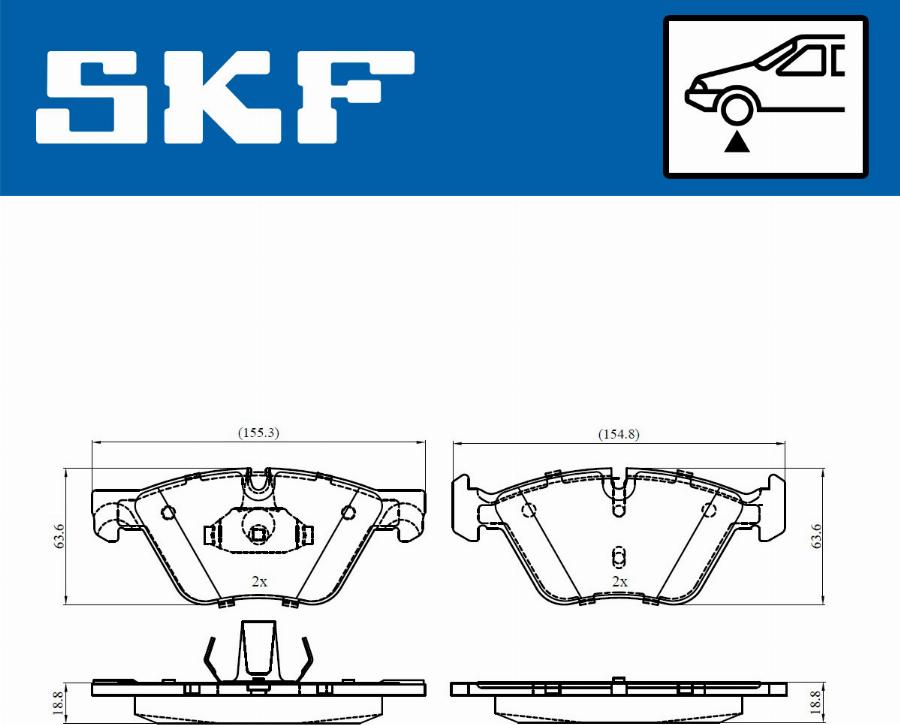 SKF VKBP 80246 - Комплект спирачно феродо, дискови спирачки vvparts.bg