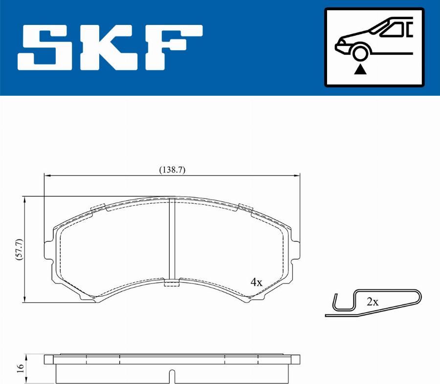 SKF VKBP 80252 A - Комплект спирачно феродо, дискови спирачки vvparts.bg