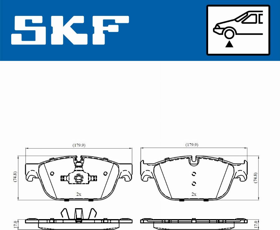 SKF VKBP 80269 E - Комплект спирачно феродо, дискови спирачки vvparts.bg