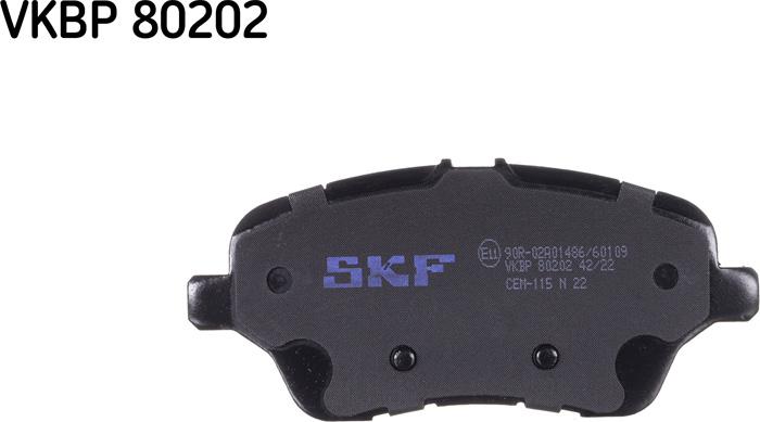 SKF VKBP 80202 - Комплект спирачно феродо, дискови спирачки vvparts.bg