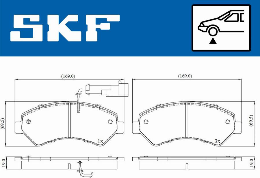 SKF VKBP 80210 E - Комплект спирачно феродо, дискови спирачки vvparts.bg