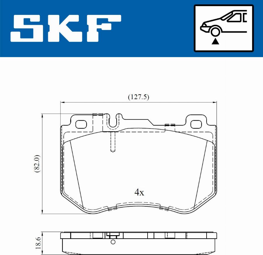 SKF VKBP 80287 - Комплект спирачно феродо, дискови спирачки vvparts.bg