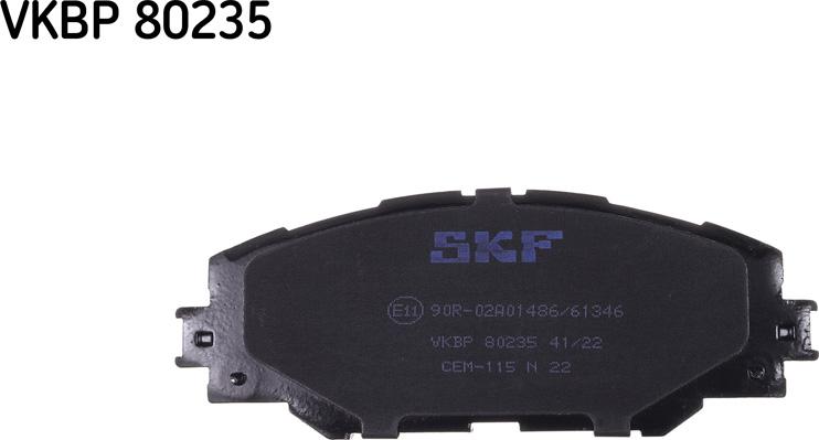 SKF VKBP 80235 - Комплект спирачно феродо, дискови спирачки vvparts.bg