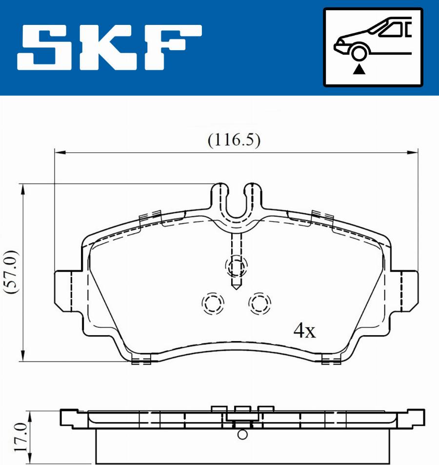 SKF VKBP 80220 - Комплект спирачно феродо, дискови спирачки vvparts.bg