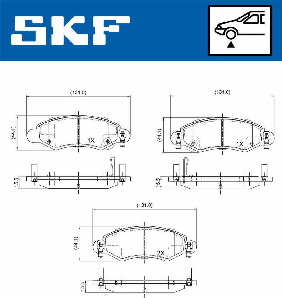 SKF VKBP 80223 A - Комплект спирачно феродо, дискови спирачки vvparts.bg