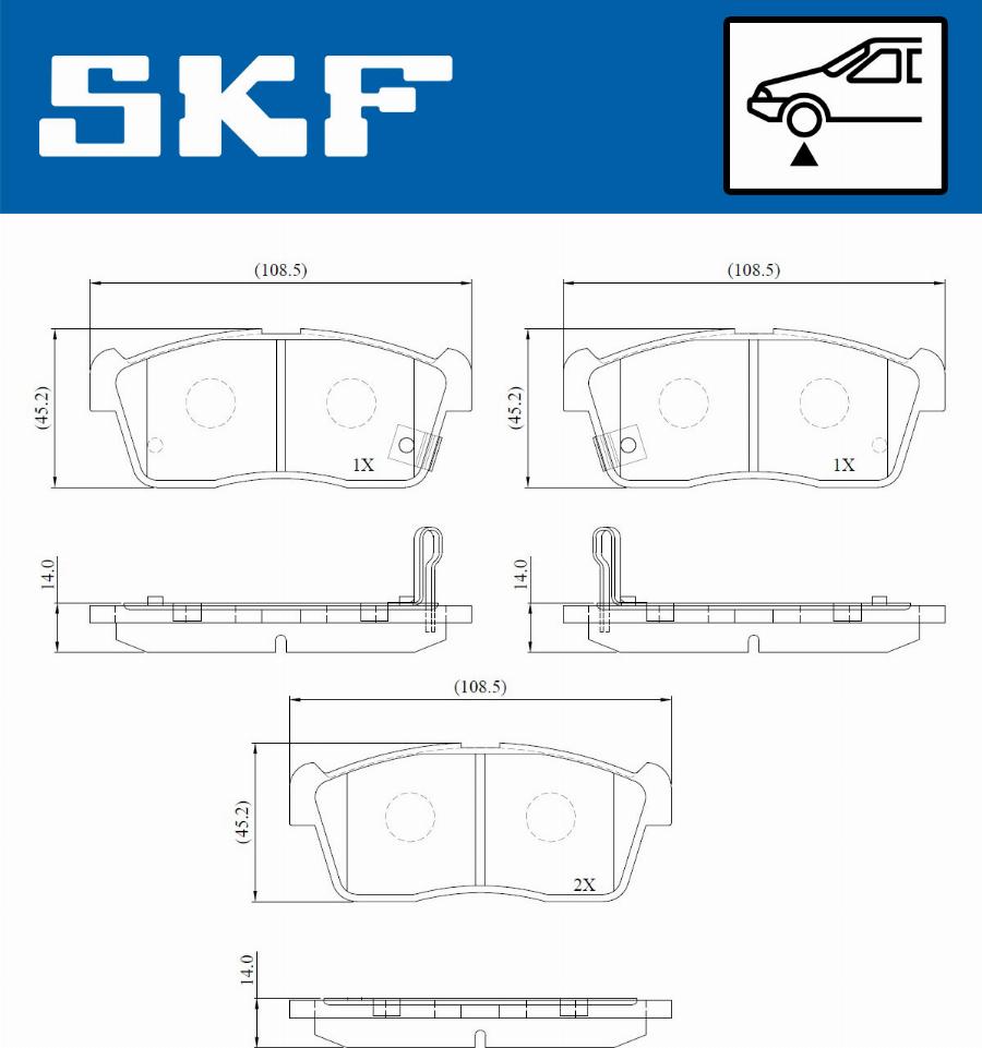 SKF VKBP 80799 A - Комплект спирачно феродо, дискови спирачки vvparts.bg