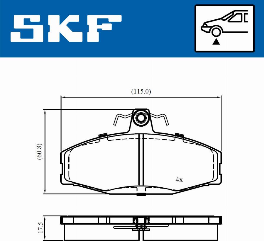 SKF VKBP 80745 - Комплект спирачно феродо, дискови спирачки vvparts.bg