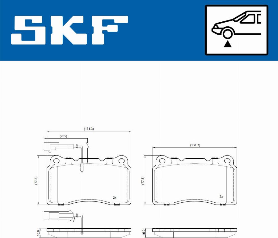 SKF VKBP 80748 E - Комплект спирачно феродо, дискови спирачки vvparts.bg