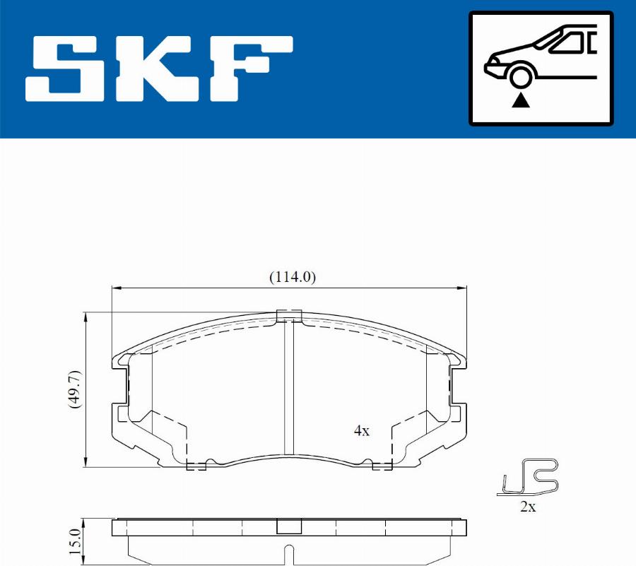 SKF VKBP 80715 A - Комплект спирачно феродо, дискови спирачки vvparts.bg