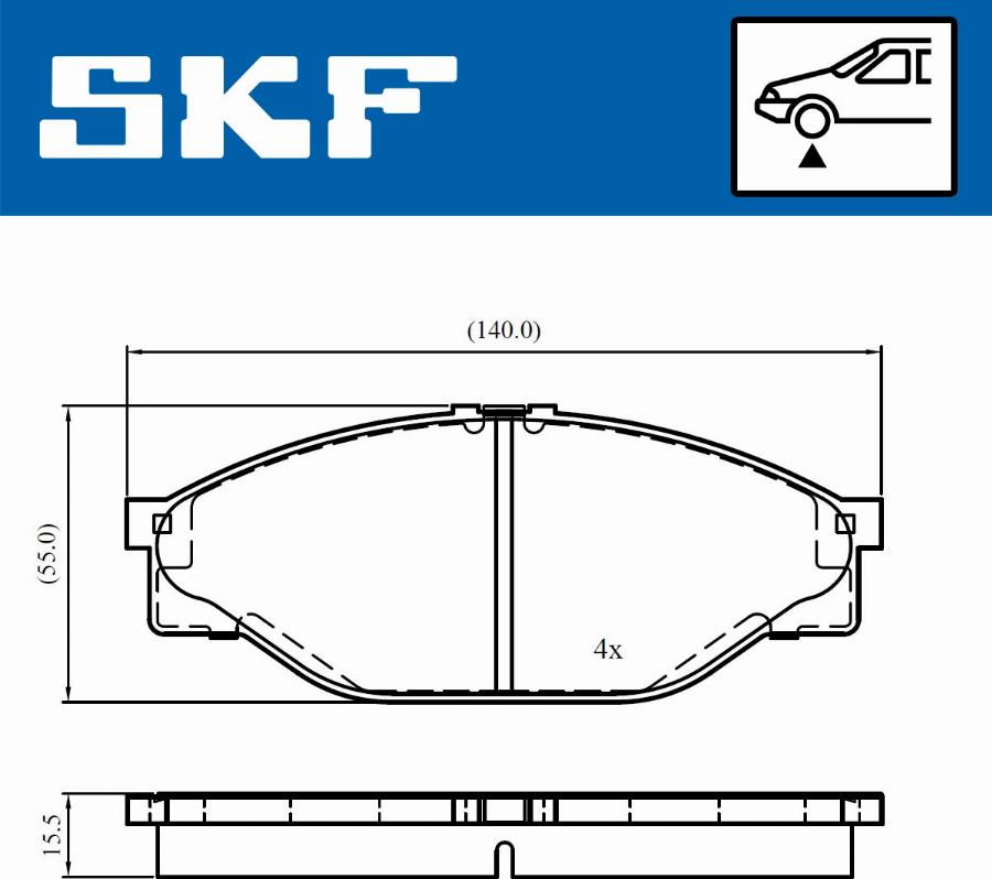 SKF VKBP 80716 - Комплект спирачно феродо, дискови спирачки vvparts.bg