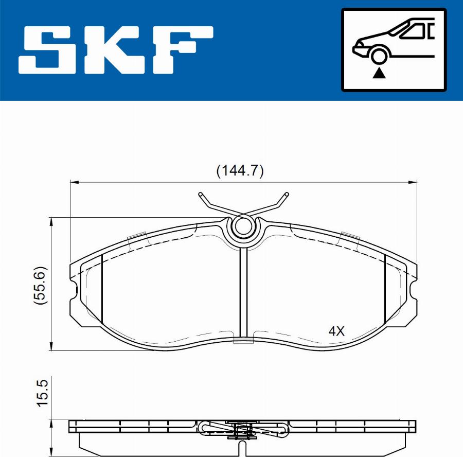 SKF VKBP 80717 - Комплект спирачно феродо, дискови спирачки vvparts.bg