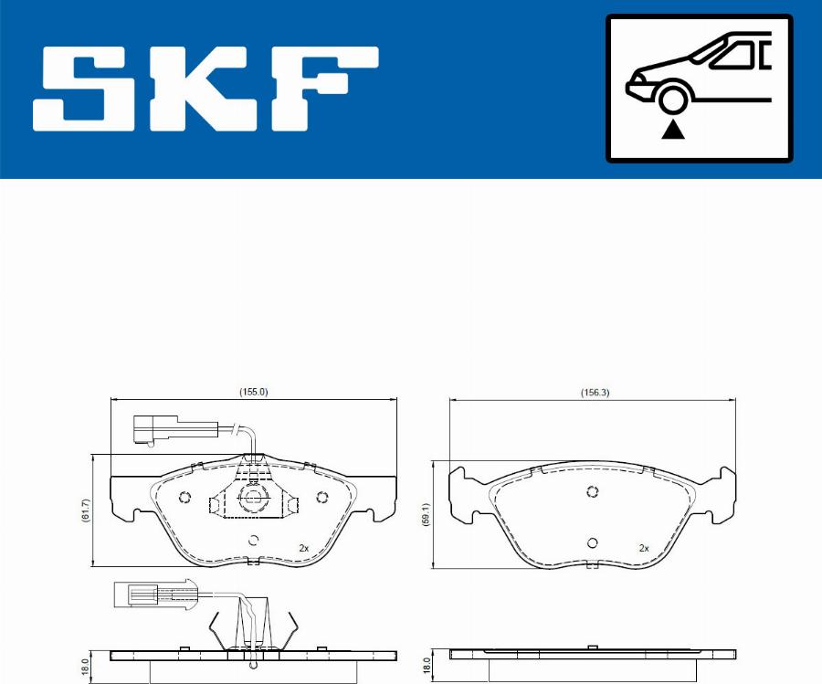 SKF VKBP 80784 E - Комплект спирачно феродо, дискови спирачки vvparts.bg