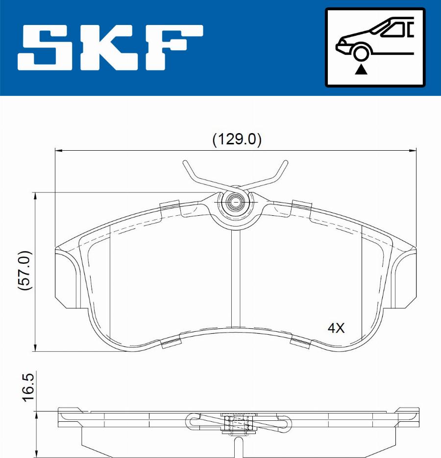 SKF VKBP 80726 - Комплект спирачно феродо, дискови спирачки vvparts.bg