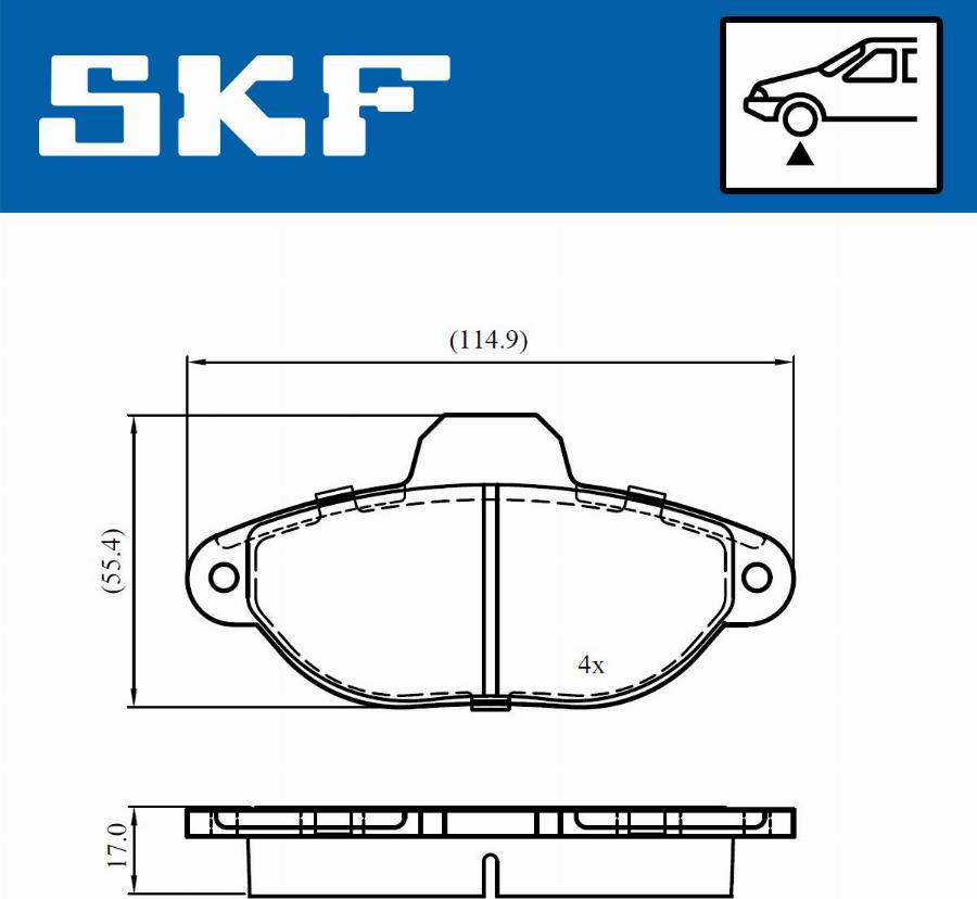 SKF VKBP 80720 - Комплект спирачно феродо, дискови спирачки vvparts.bg