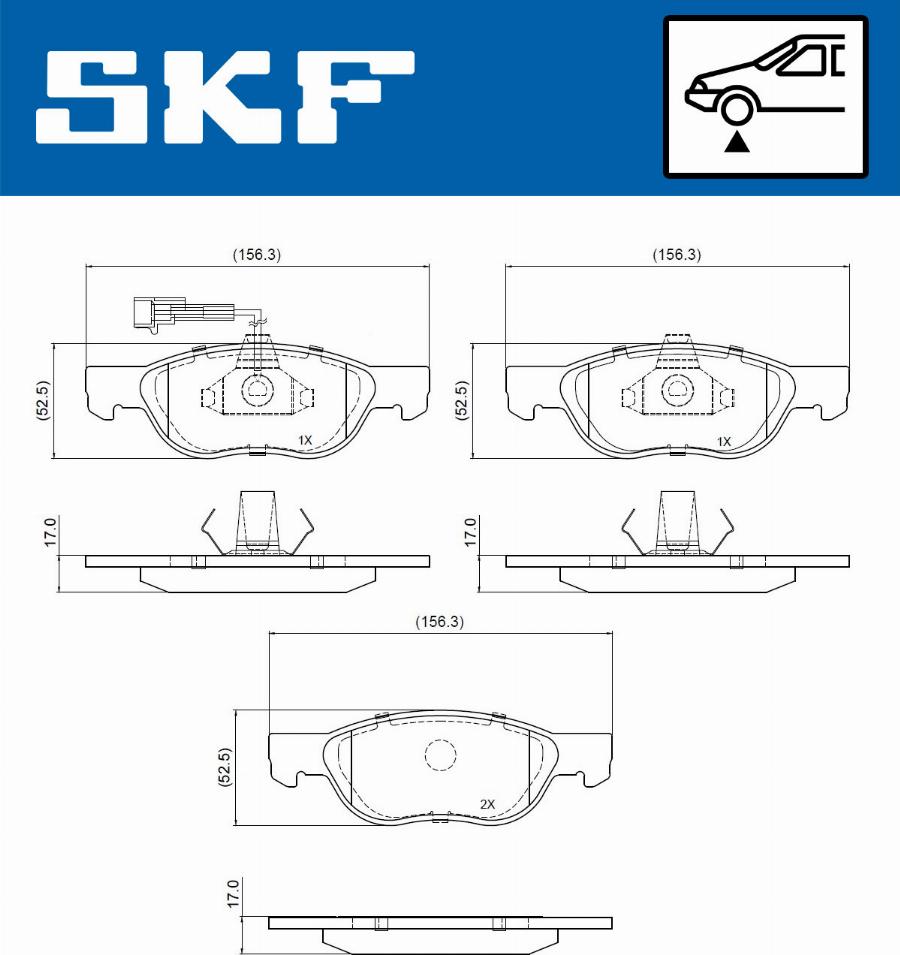 SKF VKBP 80774 E - Комплект спирачно феродо, дискови спирачки vvparts.bg
