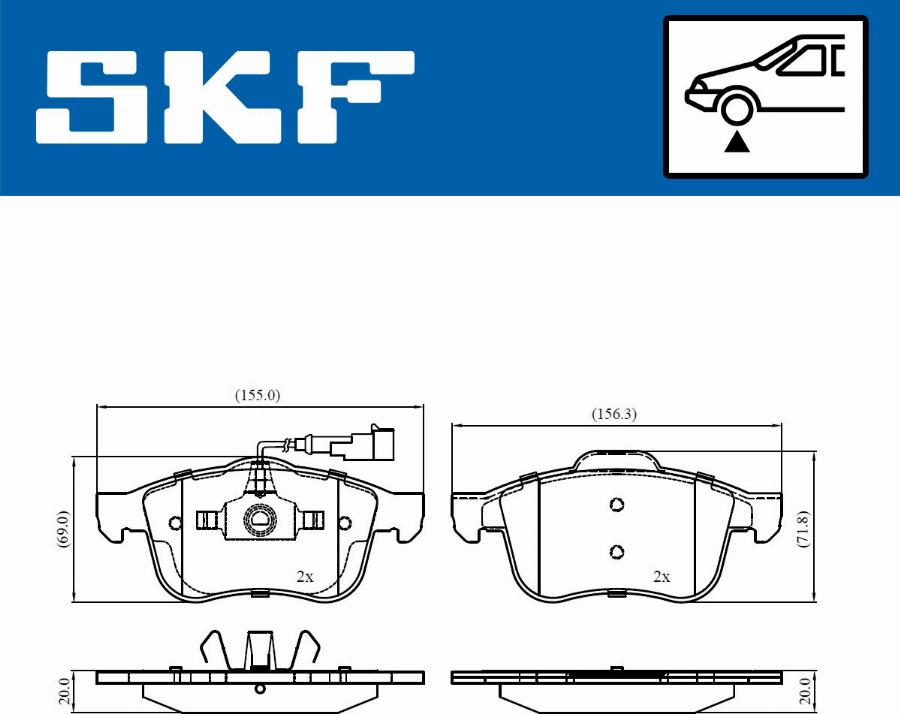 SKF VKBP 81043 E - Комплект спирачно феродо, дискови спирачки vvparts.bg