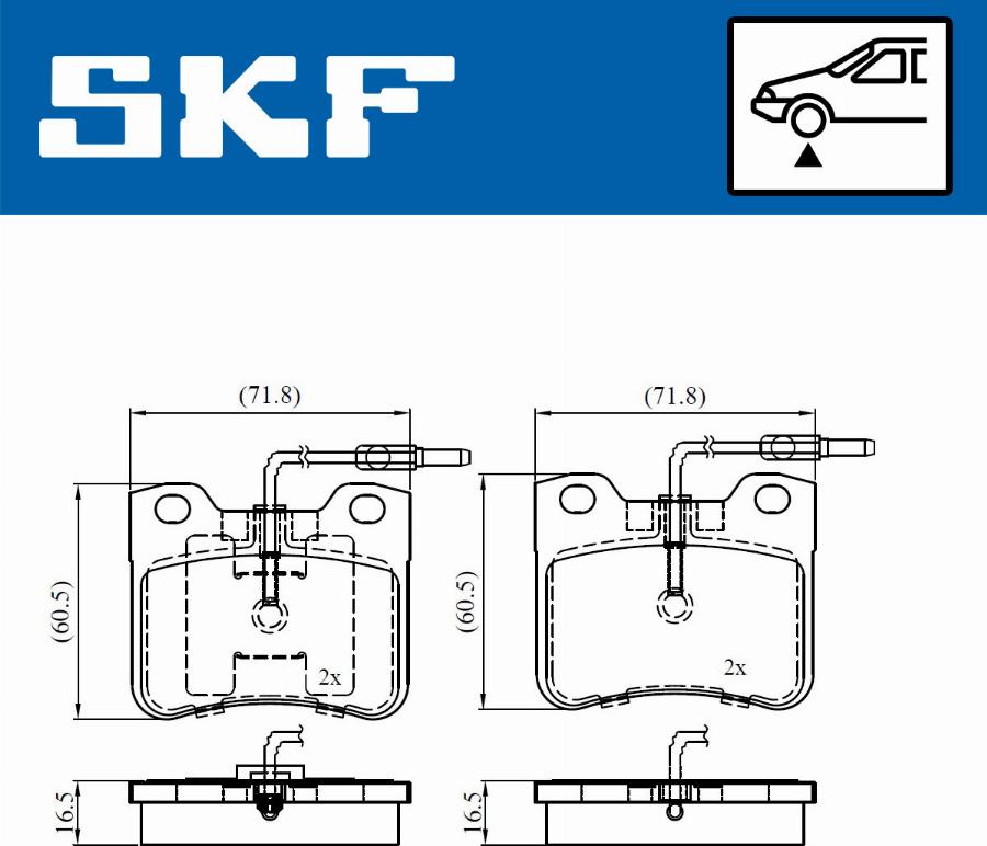 SKF VKBP 81054 E - Комплект спирачно феродо, дискови спирачки vvparts.bg