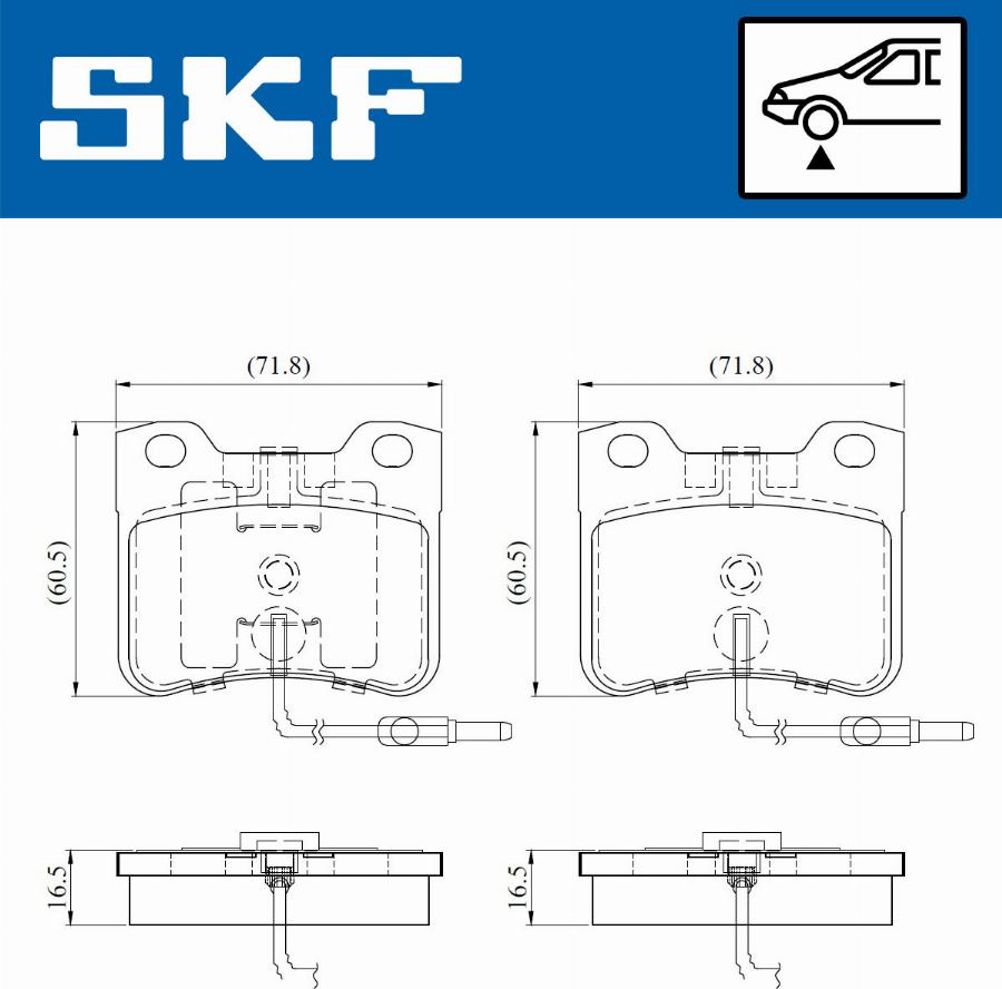 SKF VKBP 81052 E - Комплект спирачно феродо, дискови спирачки vvparts.bg