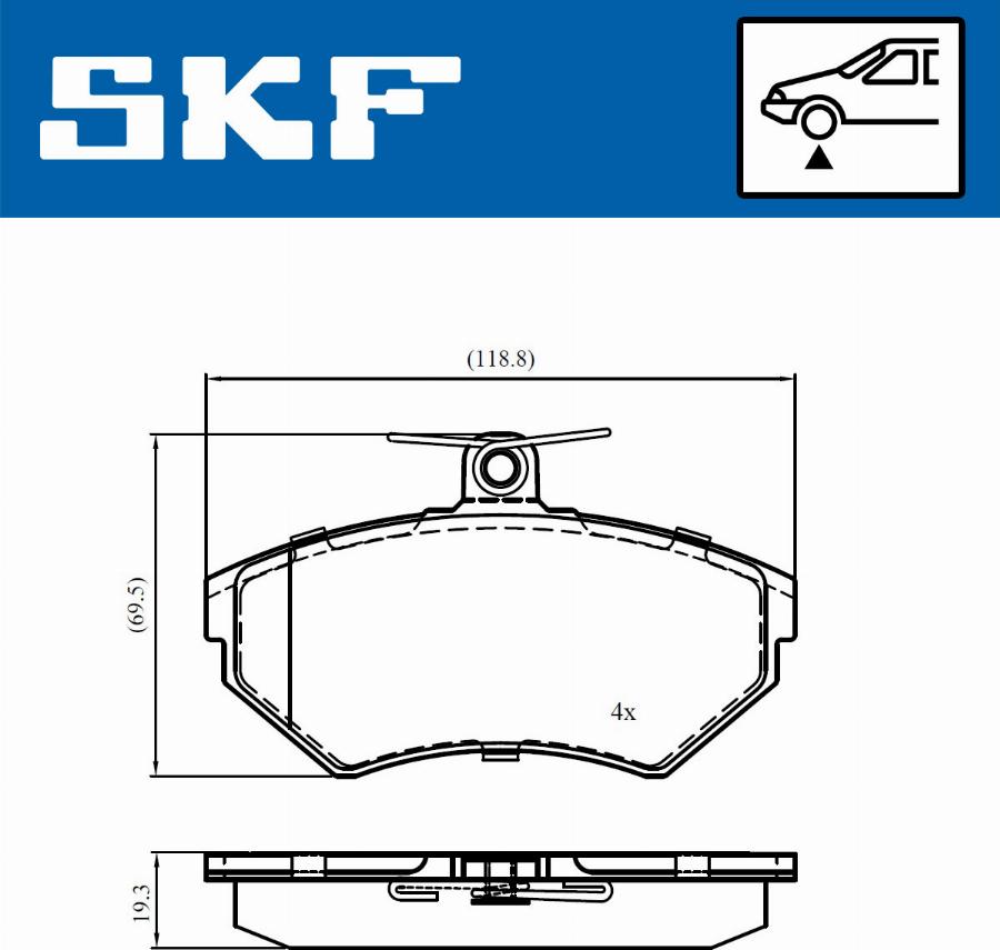 SKF VKBP 81011 - Комплект спирачно феродо, дискови спирачки vvparts.bg