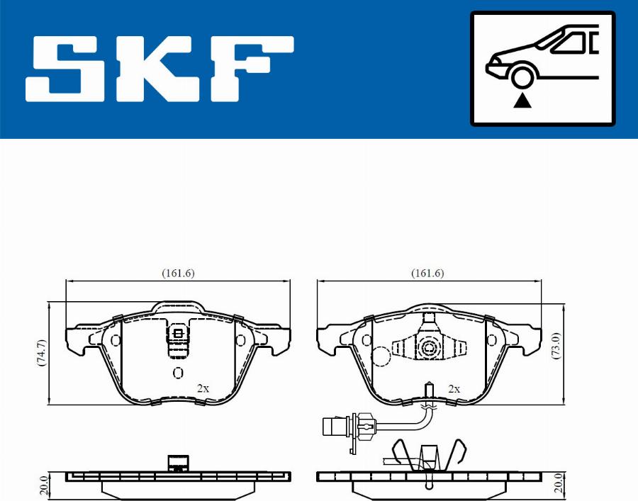 SKF VKBP 81035 E - Комплект спирачно феродо, дискови спирачки vvparts.bg
