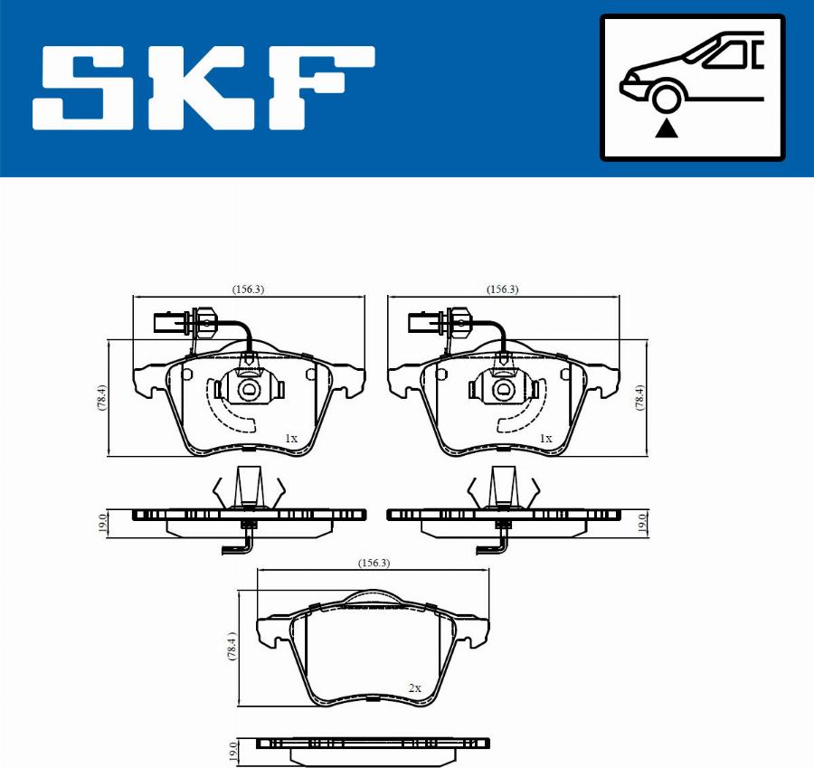 SKF VKBP 81036 E - Комплект спирачно феродо, дискови спирачки vvparts.bg