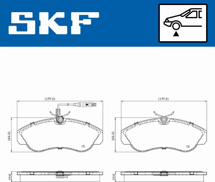 SKF VKBP 81030 E - Комплект спирачно феродо, дискови спирачки vvparts.bg