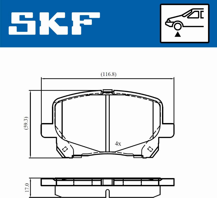 SKF VKBP 81025 - Комплект спирачно феродо, дискови спирачки vvparts.bg