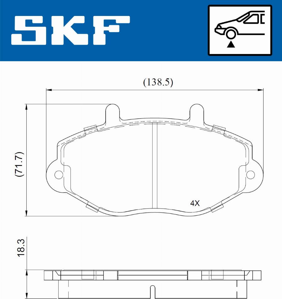 SKF VKBP 81028 - Комплект спирачно феродо, дискови спирачки vvparts.bg