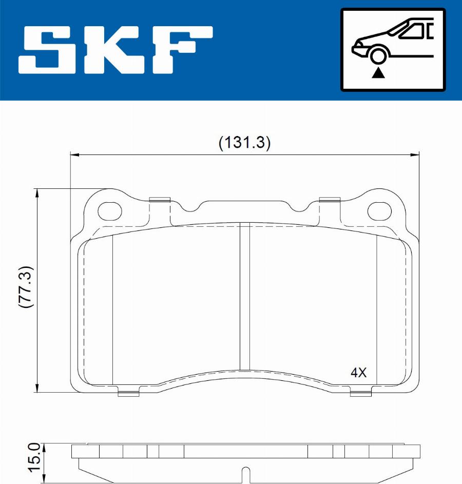 SKF VKBP 81022 - Комплект спирачно феродо, дискови спирачки vvparts.bg