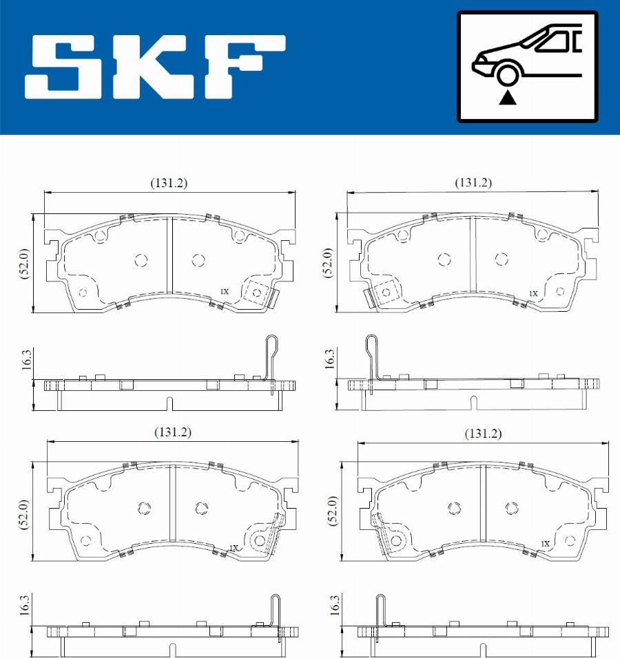 SKF VKBP 81107 A - Комплект спирачно феродо, дискови спирачки vvparts.bg