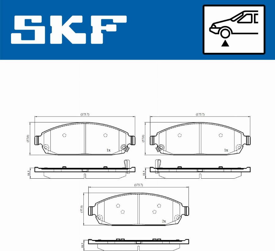 SKF VKBP 81110 A - Комплект спирачно феродо, дискови спирачки vvparts.bg