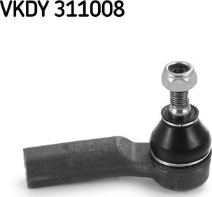 SKF VKDY 311008 - Накрайник на напречна кормилна щанга vvparts.bg