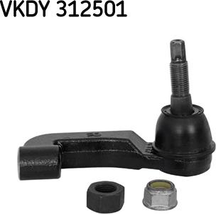 SKF VKDY 312501 - Накрайник на напречна кормилна щанга vvparts.bg