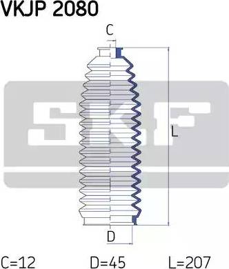 SKF VKJP 2080 - Комплект маншон, кормилно управление vvparts.bg