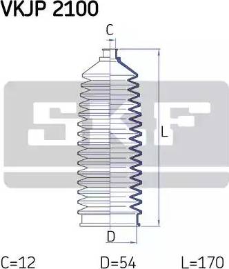 SKF VKJP 2100 - Комплект маншон, кормилно управление vvparts.bg