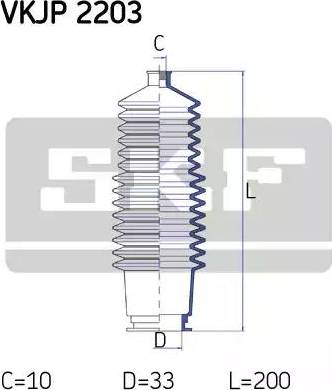 SKF VKJP 2203 - Комплект маншон, кормилно управление vvparts.bg