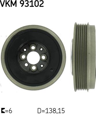 SKF VKM 93102 - Ремъчна шайба, колянов вал vvparts.bg