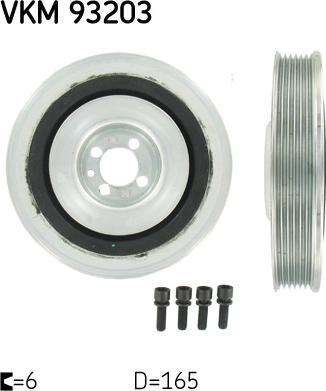 SKF VKM 93203 - Ремъчна шайба, колянов вал vvparts.bg