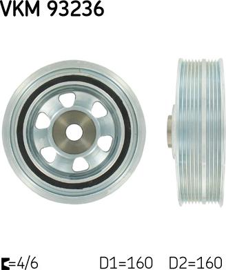 SKF VKM 93236 - Ремъчна шайба, колянов вал vvparts.bg