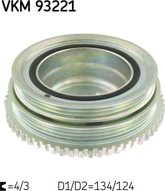 SKF VKM 93221 - Ремъчна шайба, колянов вал vvparts.bg